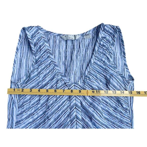 At Last New York Blue Striped Sleeveless Cotton Top – Size Small - Picture 5 of 9